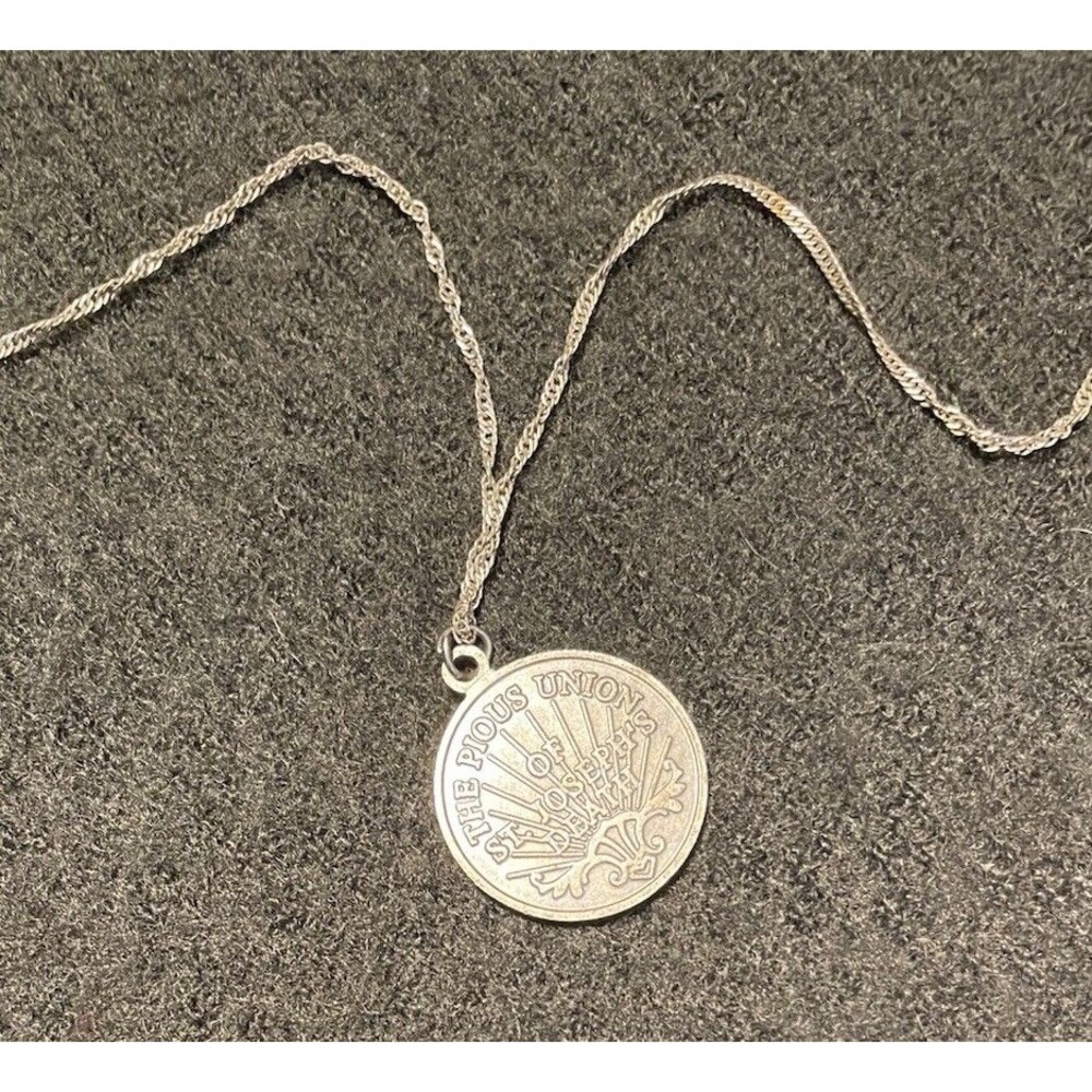 St Saint Sanctus Joseph Josephus the Pious Union of Death Medal Italy and Chain - Picture 3 of 5